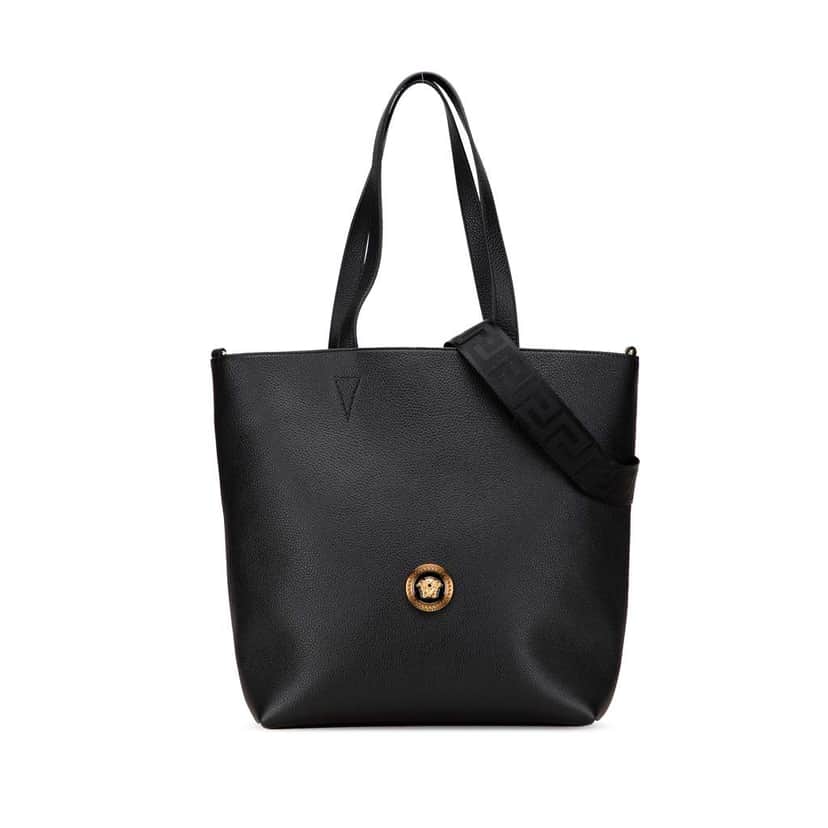 Versace Leather Medusa Satchel Black Leather Good condition - Front View
