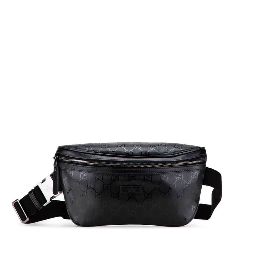 Gucci GG Imprime Belt Bag Black Canvas Good condition - Front View