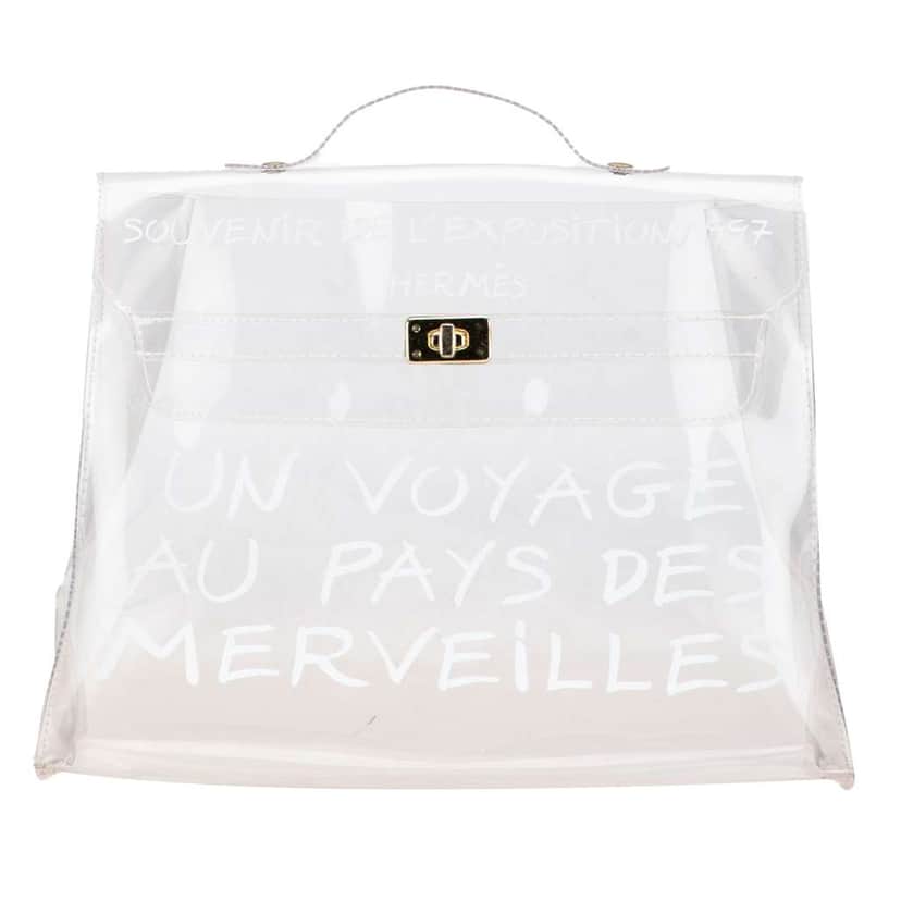 Hermès Vinyl Souvenir De L Exposition Kelly Handbag White Good condition - Front View