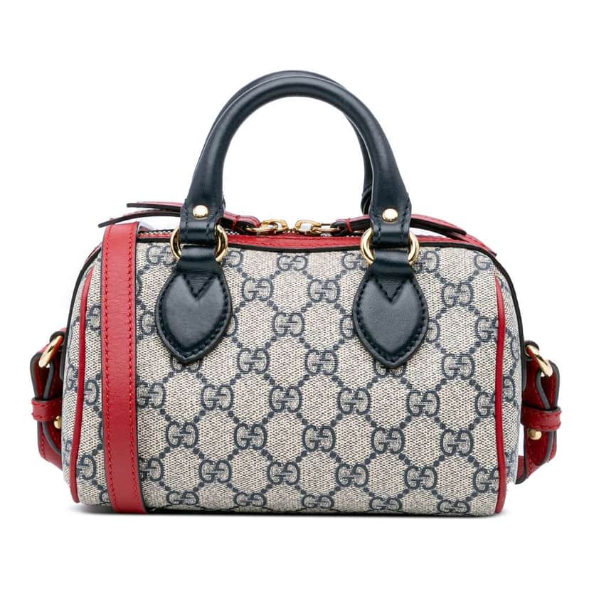Gucci Mini GG Supreme Boston Bag Brown Canvas Good condition - Front View