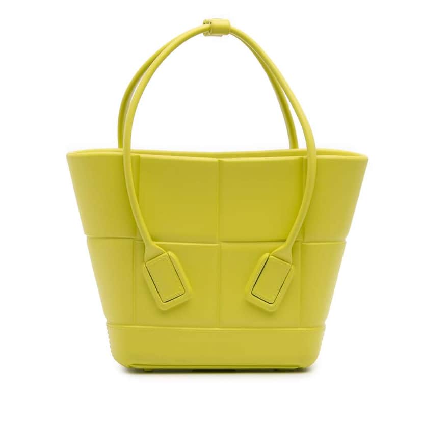 Bottega Veneta Mini Rubber Arco Shopping Bag Green Polyester Very good condition - Front View