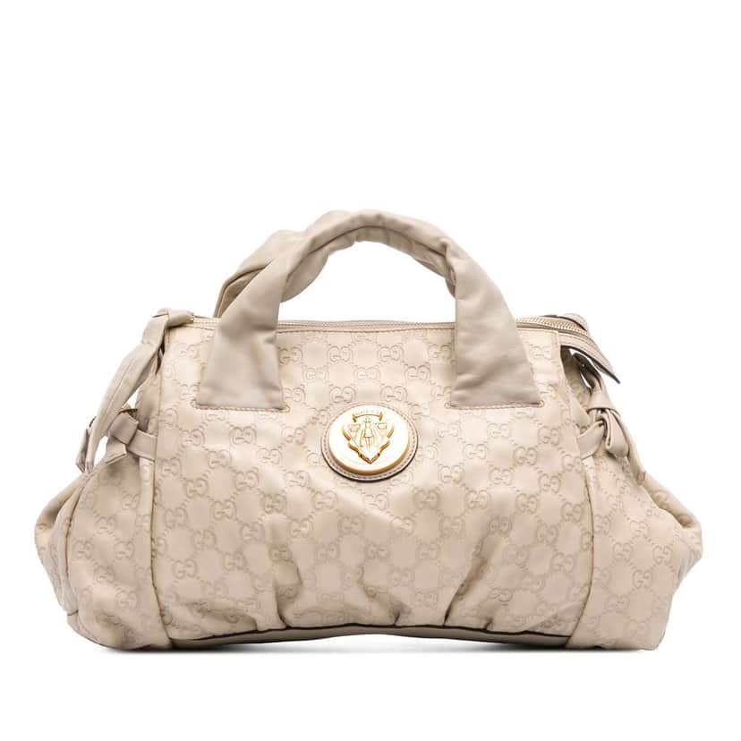Gucci Guccissima Hysteria Handbag White Leather Good condition - Front View