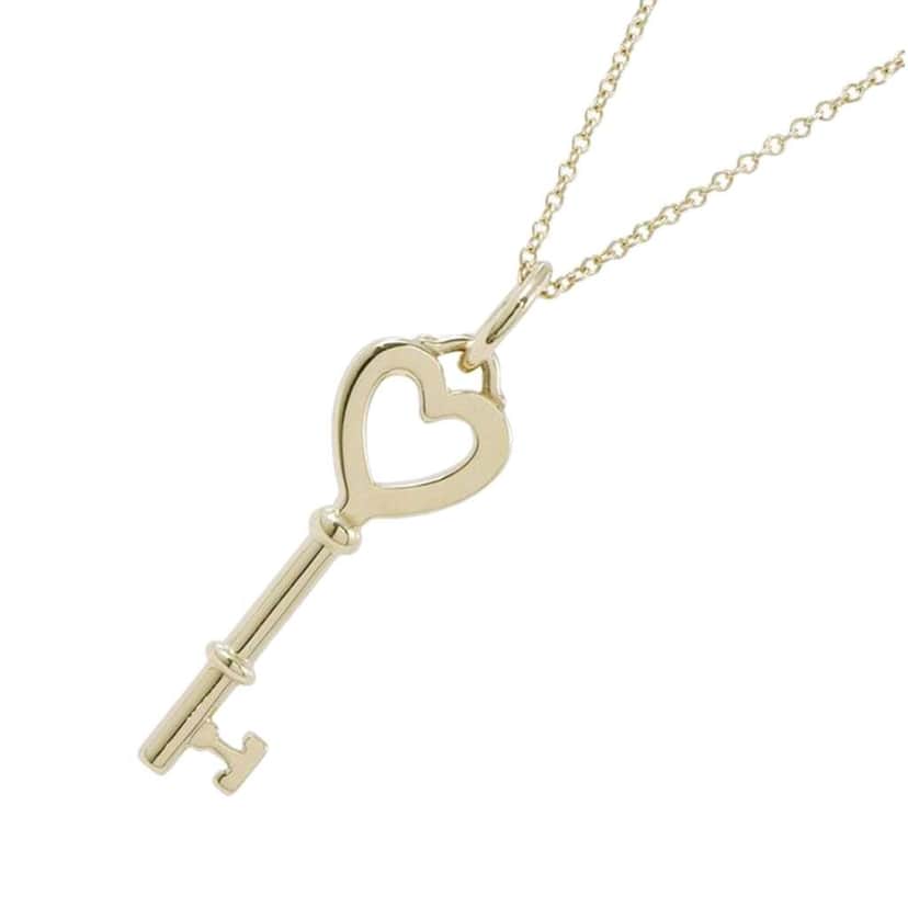 Tiffany & Co 18K Yellow Gold Heart Key Pendant Necklace Gold Gold Good condition - Front View