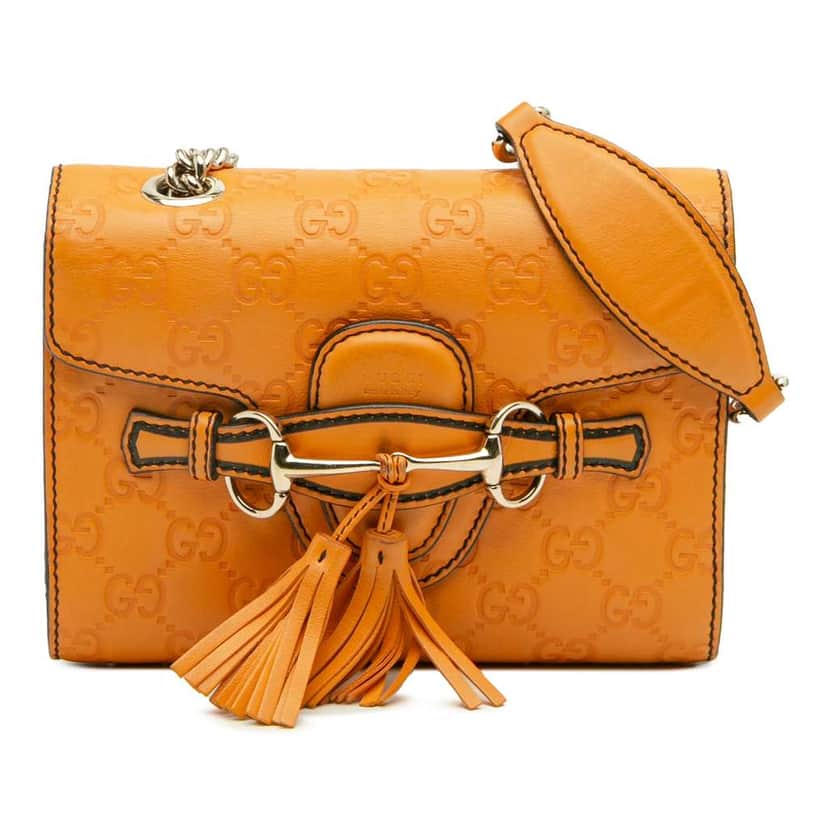 Gucci Mini Guccissima Emily Crossbody Orange Leather Good condition - Front View