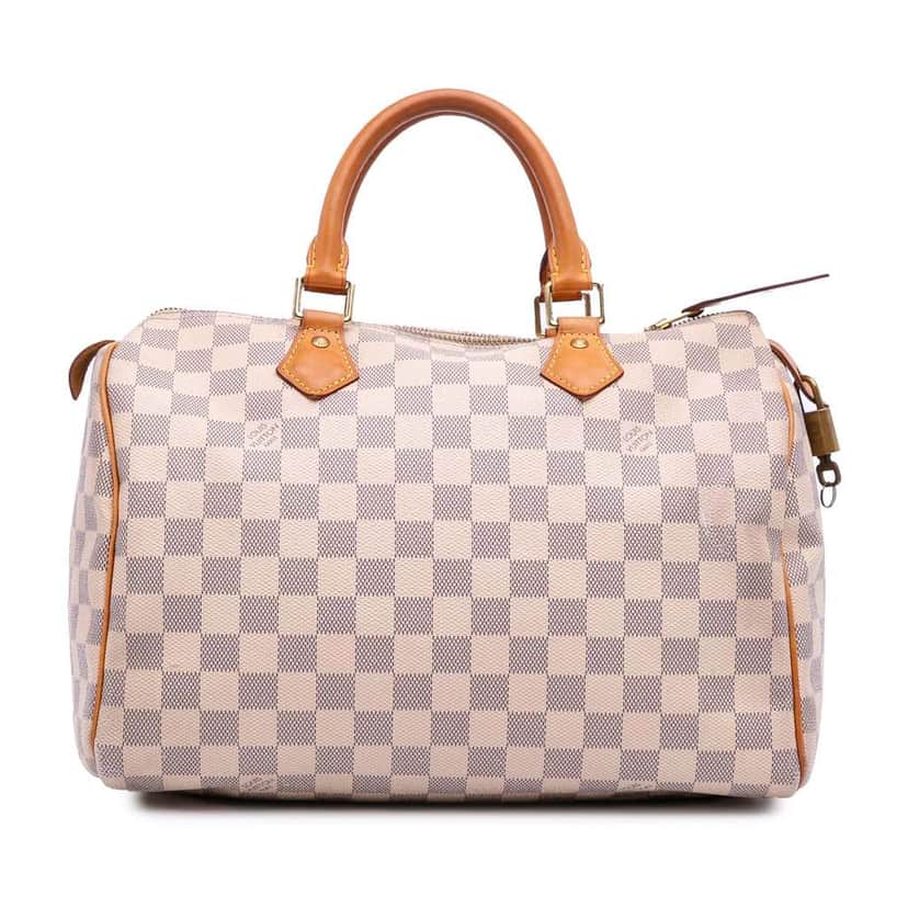 Louis Vuitton Damier Azur Speedy 30 White Canvas Good condition - Front View