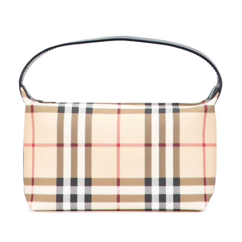 Burberry Mini House Check Coated Canvas Handbag Brown Canvas Good condition - Front View