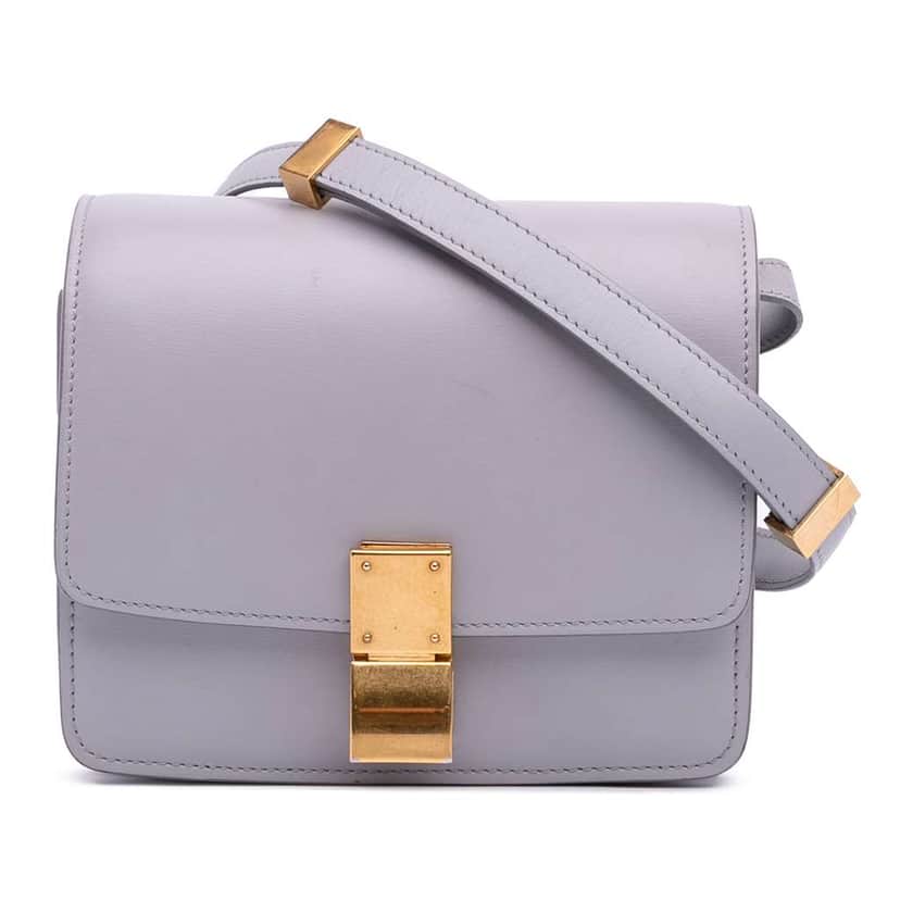Celine Small Calfskin Classic Box Purple Leather Very good condition - Front View