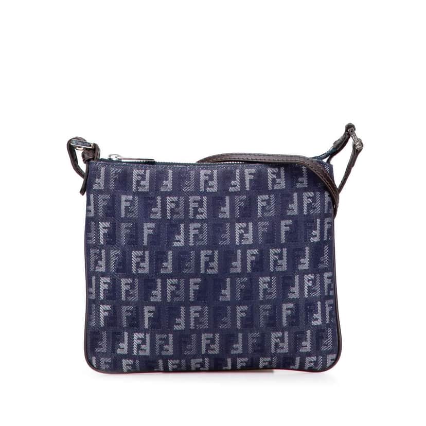 Fendi Zucchino Denim Crossbody Blue Denim Good condition - Front View