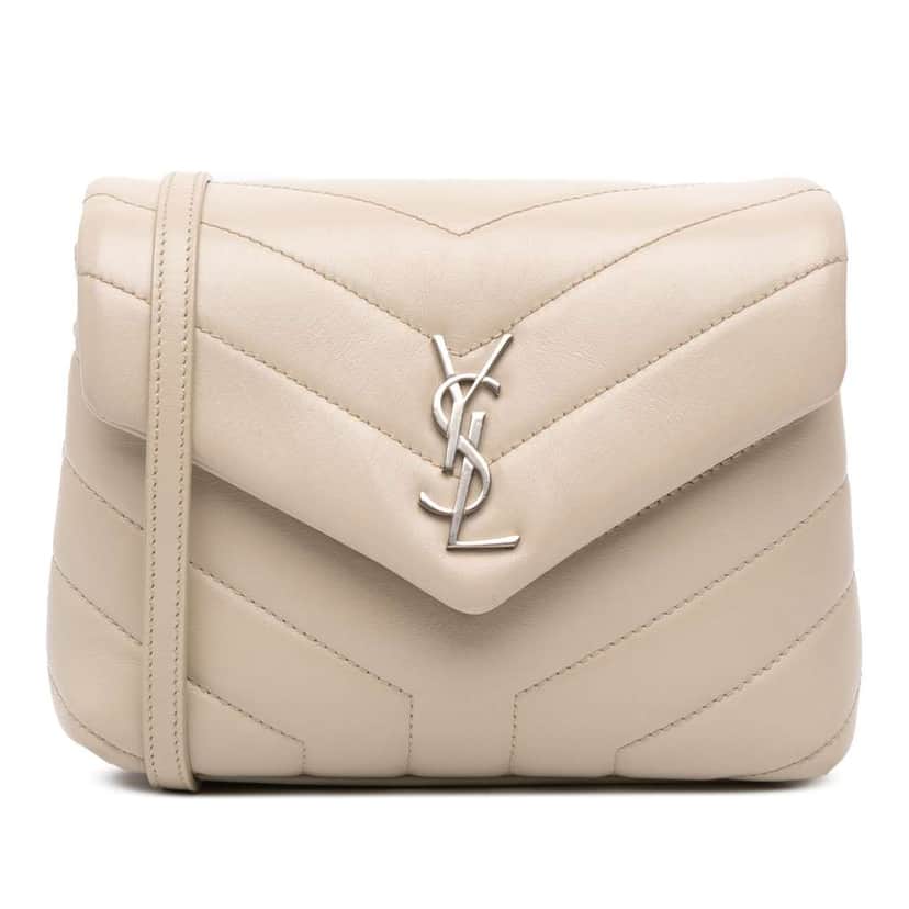 Saint Laurent Toy Matelasse Leather Monogram LouLou Crossbody Brown Leather Good condition - Front View