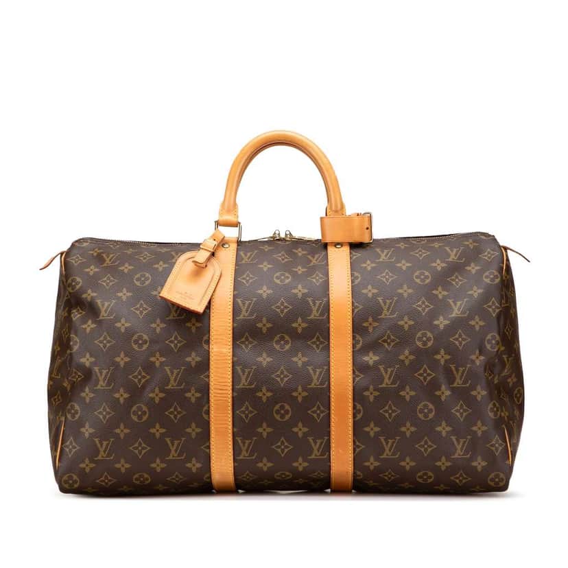 Louis Vuitton Monogram Keepall 50 Brown Canvas Fair condition - Front View