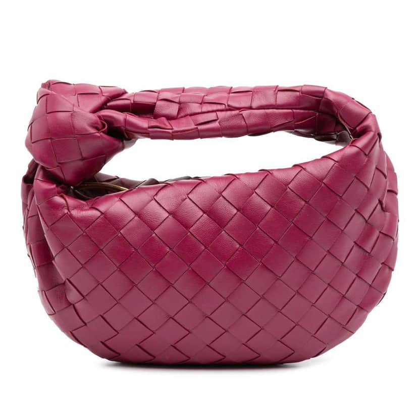 Bottega Veneta Mini Nappa Intrecciato Jodie Pink Leather Good condition - Front View
