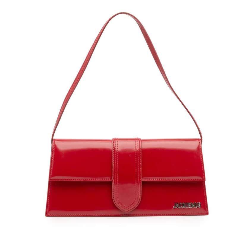 Jacquemus Patent Le Bambino Long Red Leather Good condition - Front View