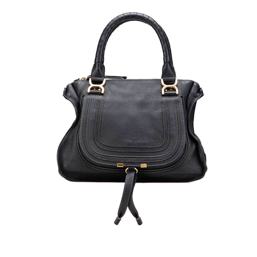 Chloé Medium Leather Marcie Satchel Black Leather Good condition - Front View