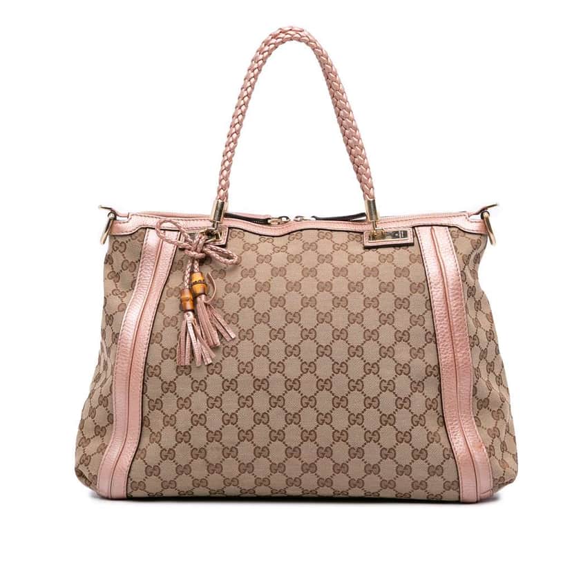 Gucci Large GG Canvas Bella Satchel Brown Canvas Good condition - Front View