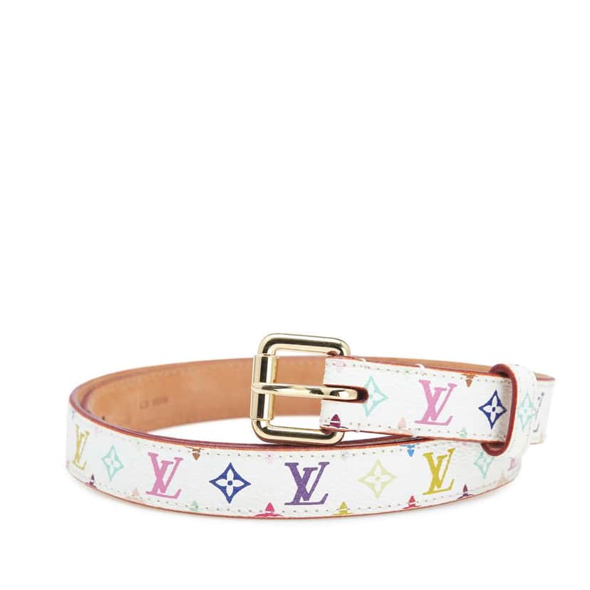 Louis Vuitton Monogram Multicolore Ceinture Belt White Good condition - Front View