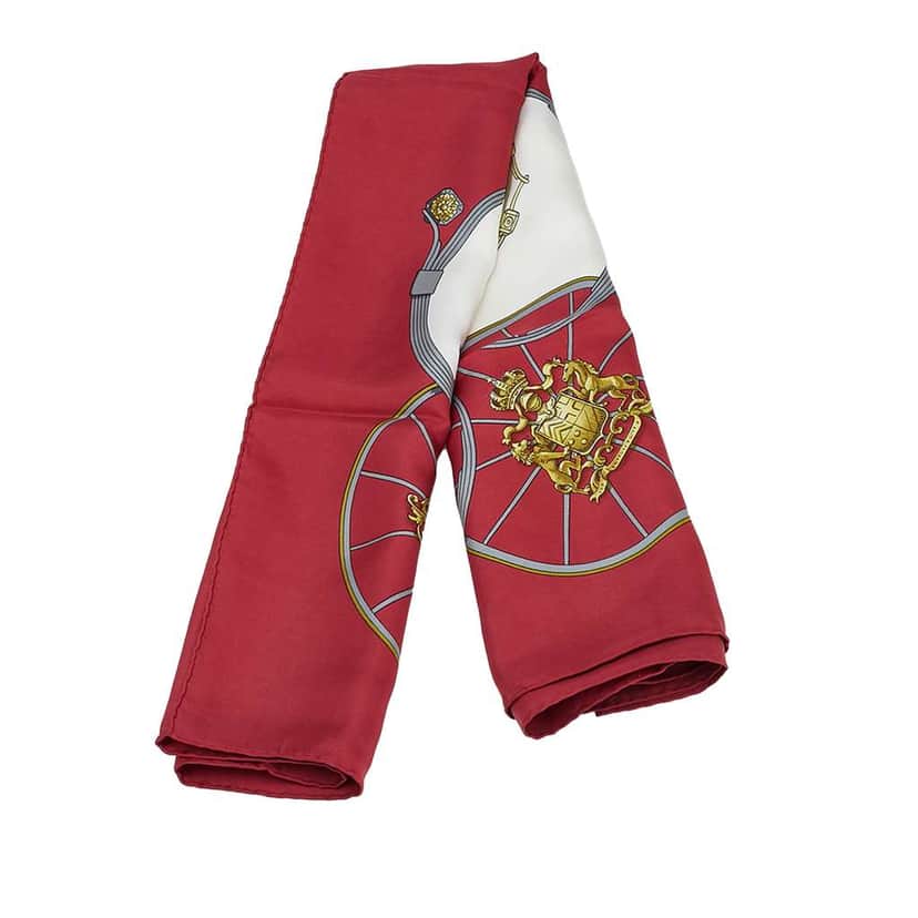 Hermès Springs Silk Scarf White Silk Very good condition - Front View