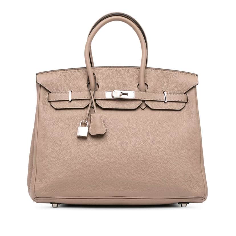 Hermès Clemence Birkin Retourne 35 Brown Leather Good condition - Front View