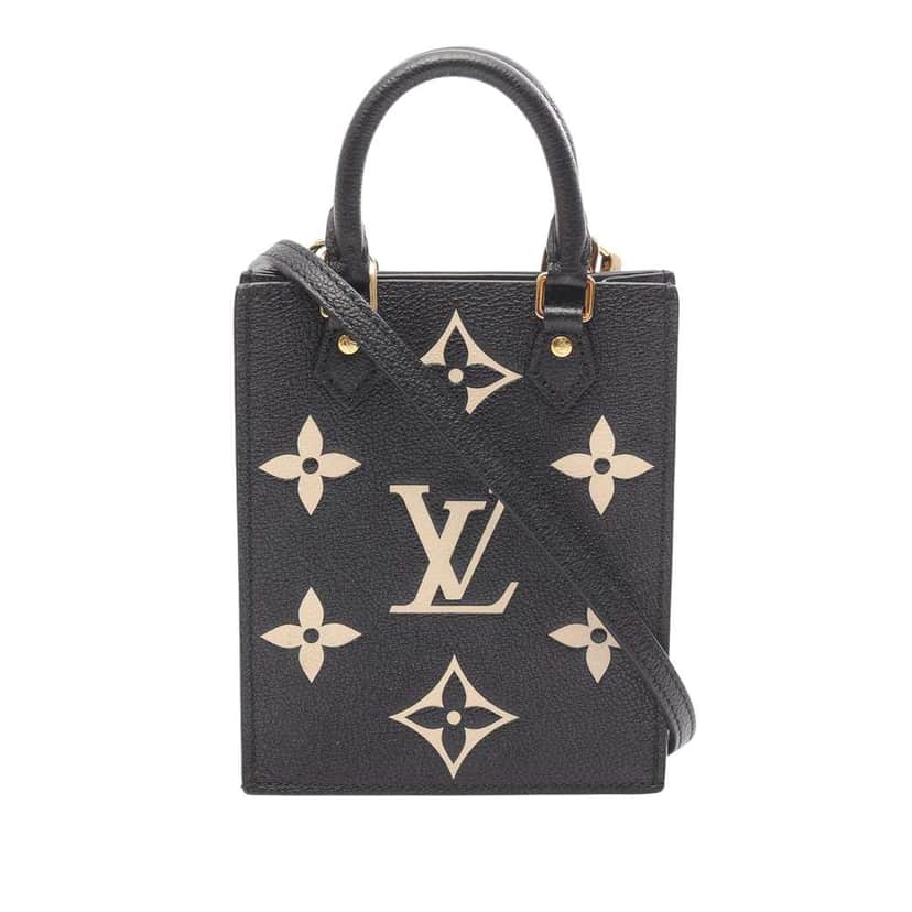 Louis Vuitton Bicolor Monogram Empreinte Petit Sac Plat Black Leather Good condition - Front View