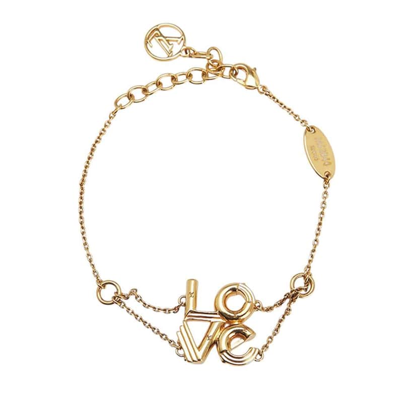 Louis Vuitton Gold Plated Brass LV & Me Love Bracelet Gold Brass Good condition - Front View
