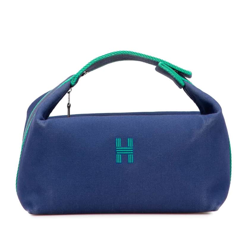 Hermès Small Canvas Bride A Brac Blue Canvas Very good condition - Front View