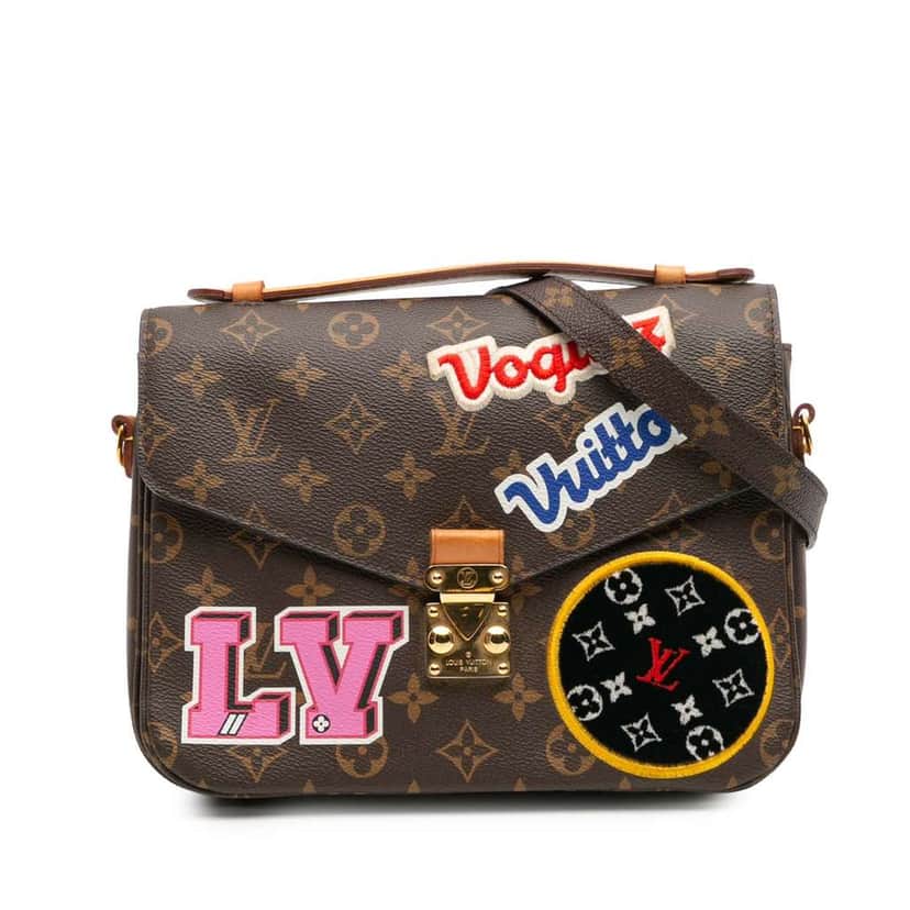 Louis Vuitton Monogram Patches Pochette Metis Brown Canvas Good condition - Front View