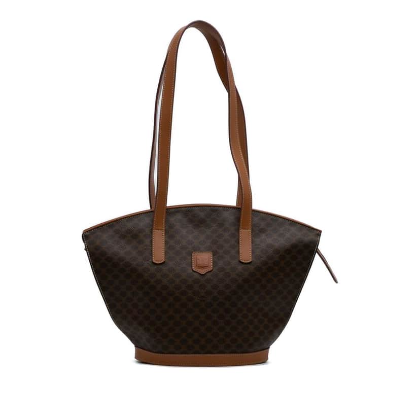 Celine Macadam Coated Canvas Shoulder Bag Brown Canvas Good condition - Front View