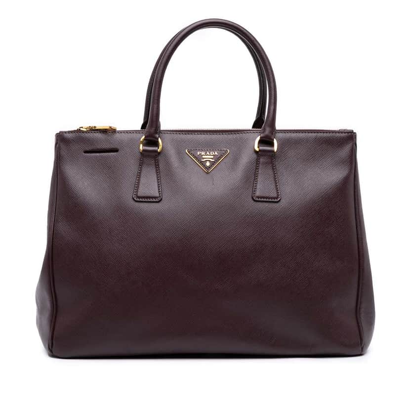 Prada Large Saffiano Lux Galleria Double Zip Tote Red Leather Good condition - Front View