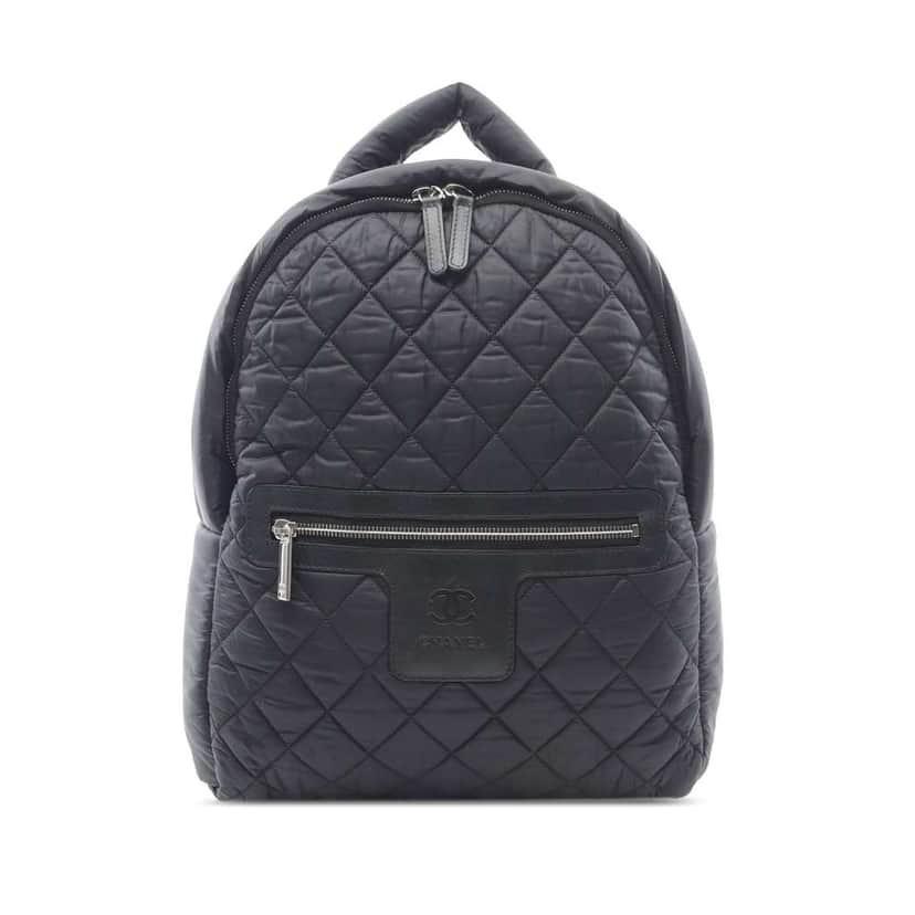 Chanel Quilted Nylon Coco Cocoon Backpack Black Good condition - Front View