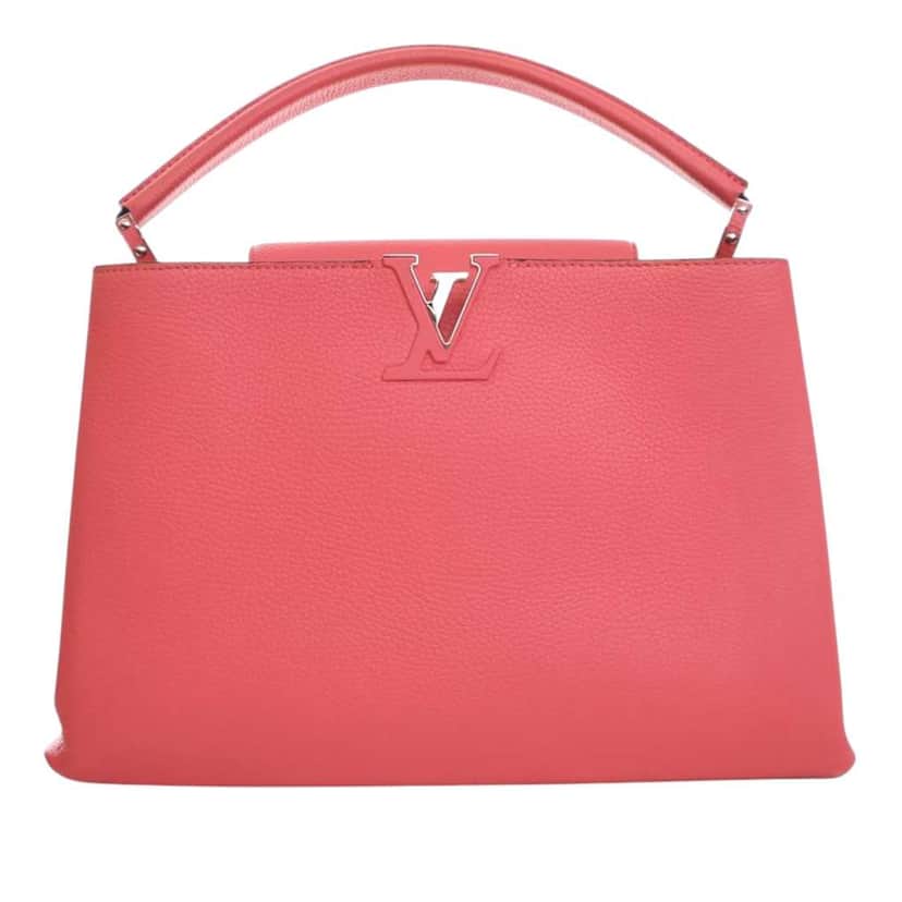 Louis Vuitton Taurillon Capucines MM Pink Leather Good condition - Front View