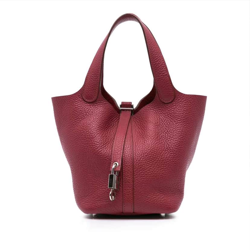 Hermès Clemence Picotin Lock 18 Red Leather Good condition - Front View