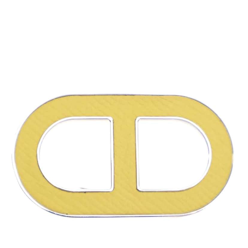 Hermès Epsom Chaine d Ancre Brooch Yellow Leather Good condition - Front View