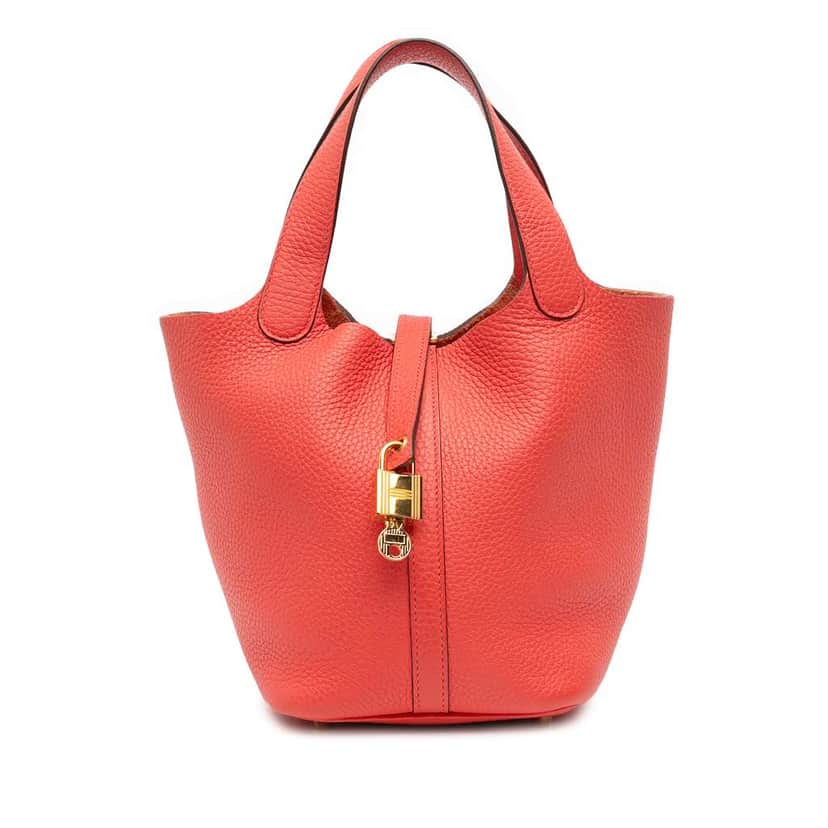 Hermès Clemence Picotin Lock 18 Red Leather Good condition - Front View