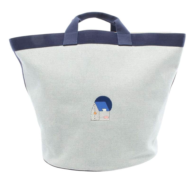 Hermès Toile Basket Tote Blue Canvas Good condition - Front View