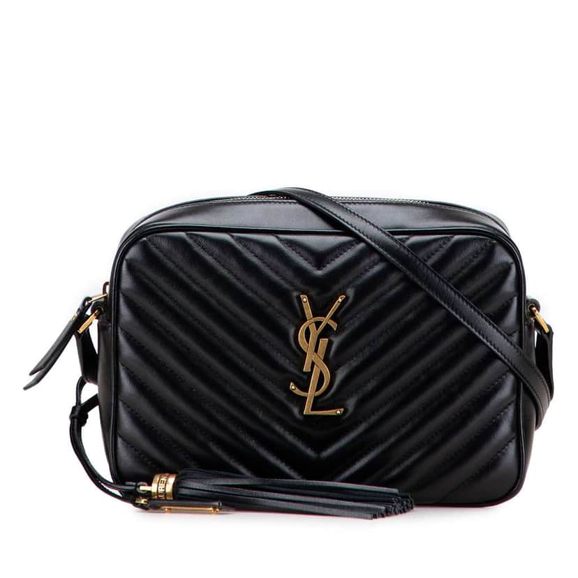 Saint Laurent Matelasse Leather Monogram Lou Camera Bag Black Leather Good condition - Front View