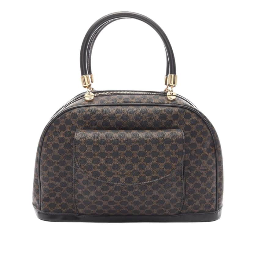 Celine Macadam Coated Canvas Handbag Brown Canvas Good condition - Front View