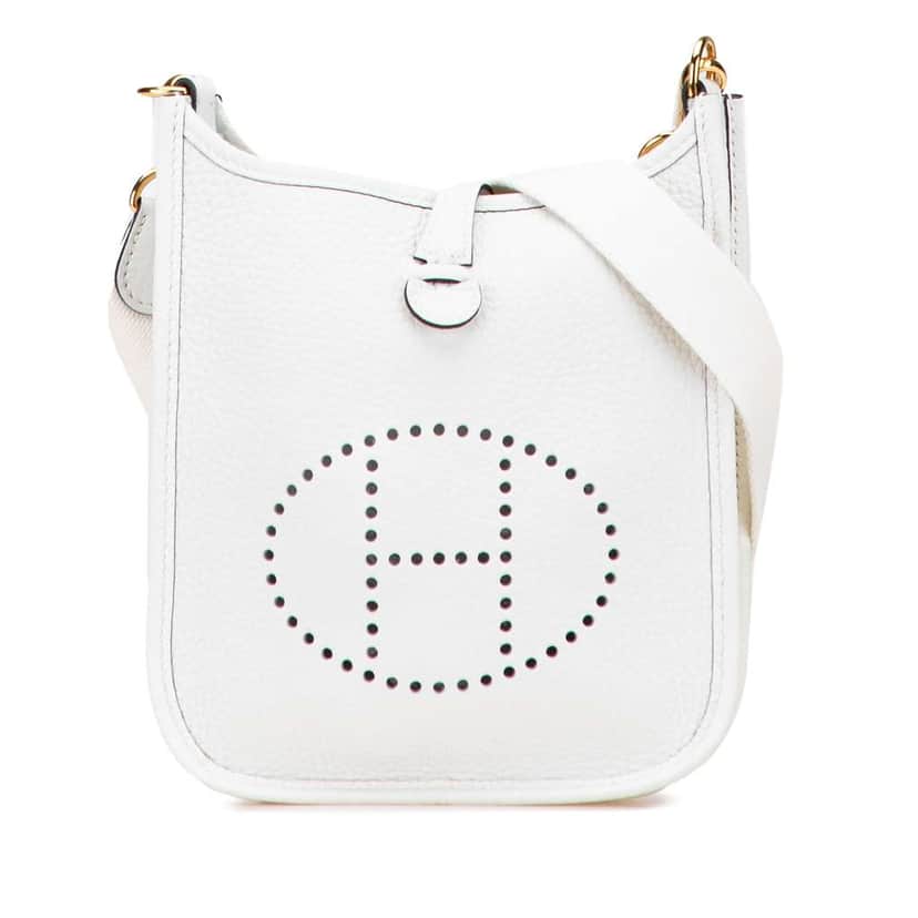 Hermès Clemence Evelyne TPM White Leather Good condition - Front View
