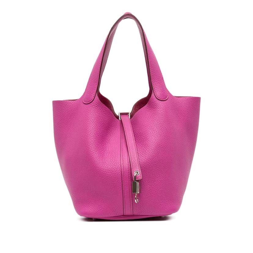 Hermès Clemence Picotin Lock 22 Pink Leather Good condition - Front View