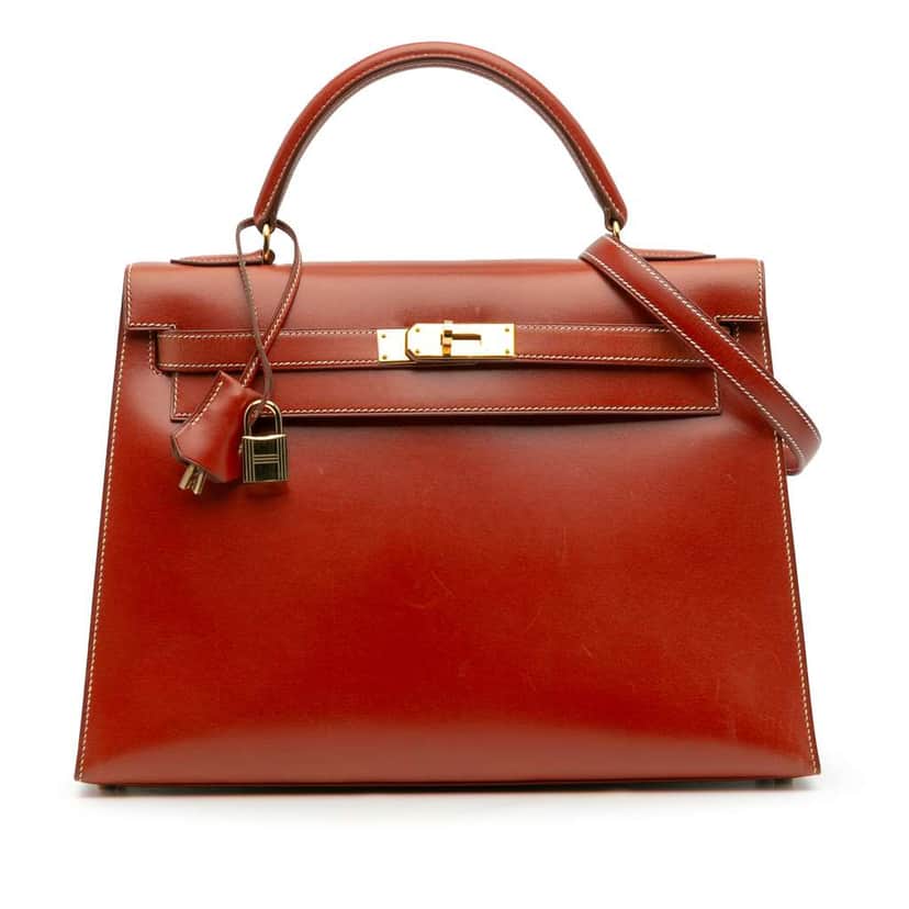 Hermès Box Calf Kelly Sellier 32 Red Leather Good condition - Front View