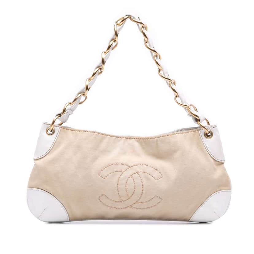 Chanel Canvas Olsen Shoulder Bag Brown Canvas Good condition - Front View