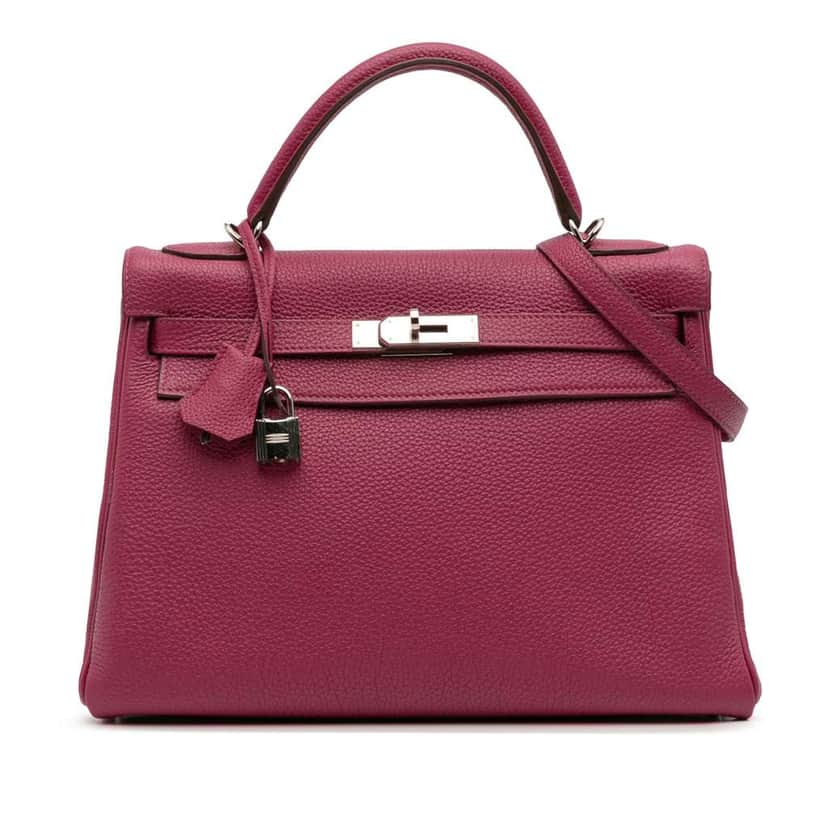 Hermès Togo Kelly II Retourne 32 Purple Leather Good condition - Front View