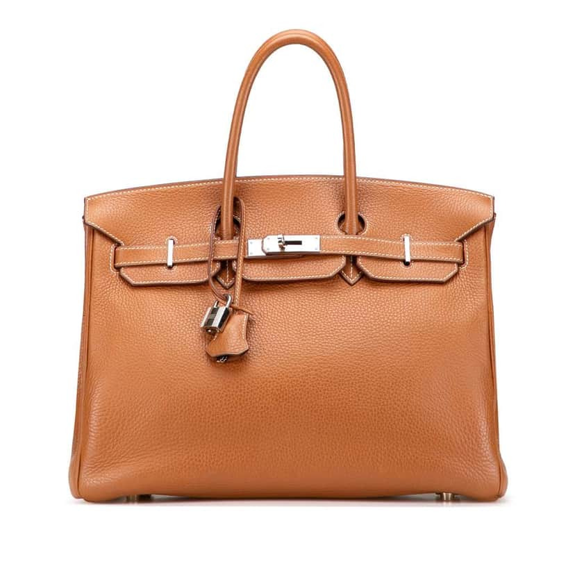 Hermès Clemence Birkin Retourne 35 Brown Leather Good condition - Front View