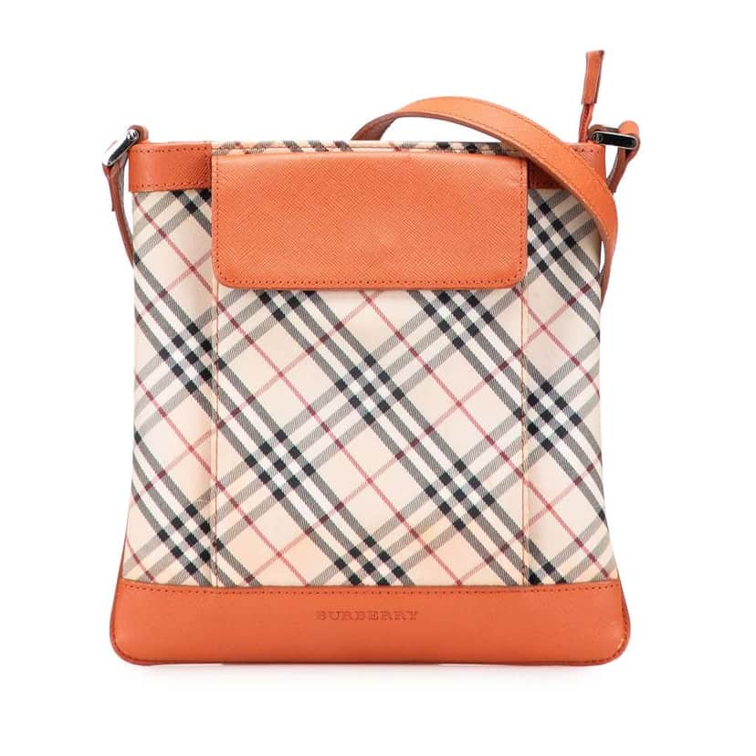 Burberry Nova Check Canvas Crossbody Brown Canvas Good condition - Front View