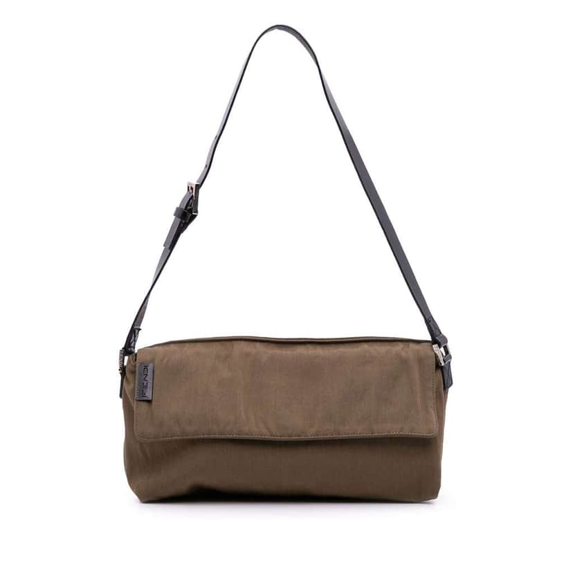 Fendi Canvas Flap Shoulder Bag Brown Canvas Good condition - Front View