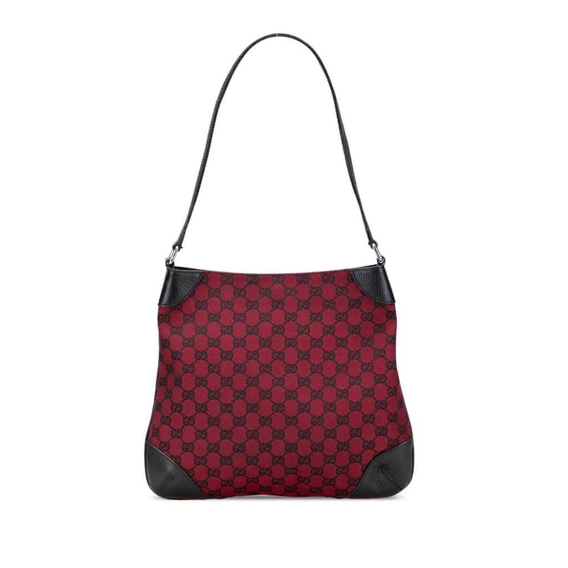 Gucci GG Canvas Shoulder Bag Red Canvas Very good condition - Front View