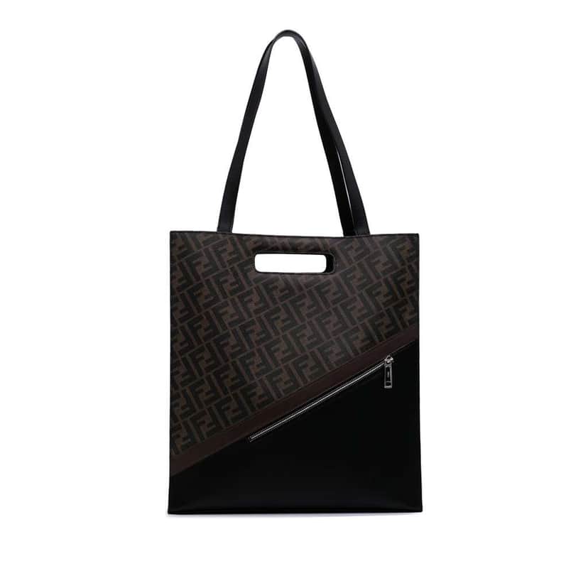 Fendi Zucca Coated Canvas 1974 Diagonal Shopping Tote Brown Canvas Good condition - Front View