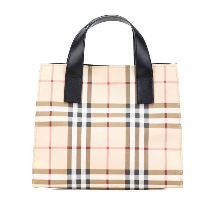 Burberry House Check Coated Canvas Tote Brown Canvas Good condition - Front View
