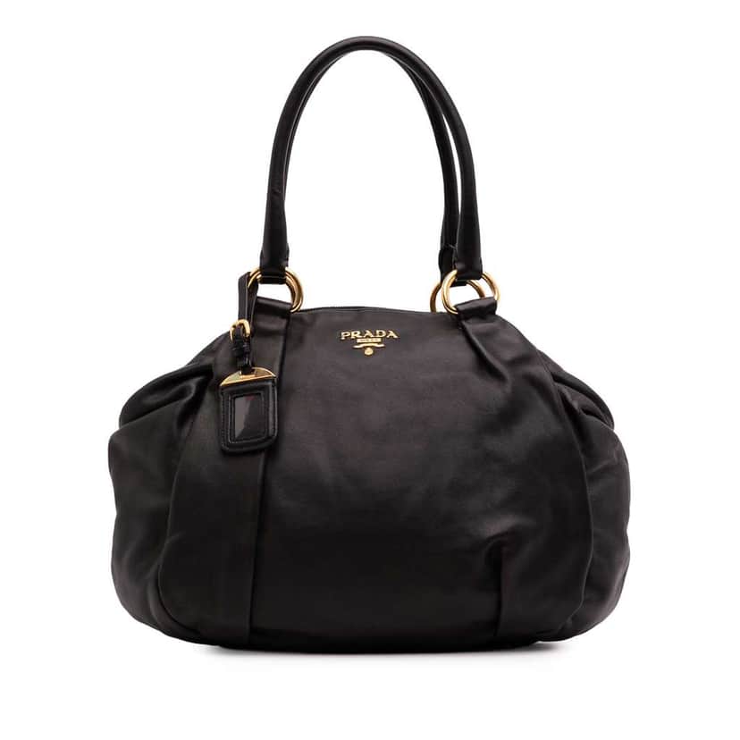 Prada Soft Calf Satchel Black Leather Good condition - Front View