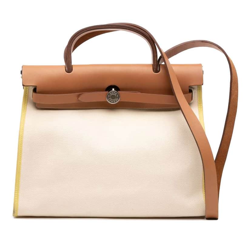 Hermès Toile Herbag Zip 31 Brown Canvas Good condition - Front View