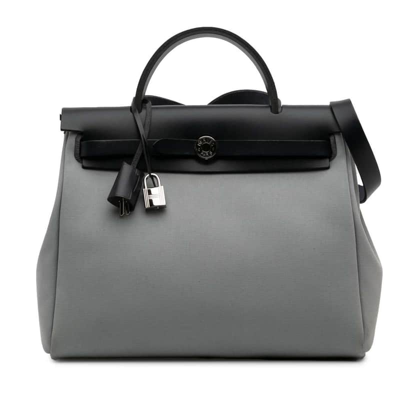 Hermès Toile Herbag Zip 31 Grey Canvas Good condition - Front View