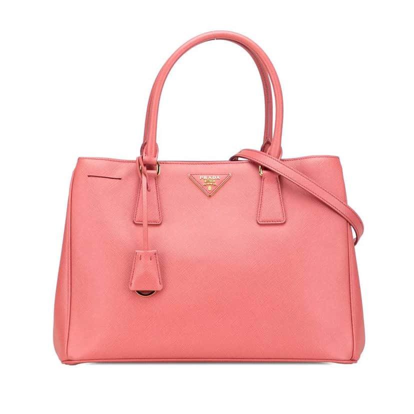 Prada Medium Saffiano Lux Galleria Satchel Pink Leather Very good condition - Front View